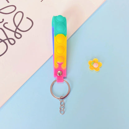 PVC Soft Rubber Bubble Wristband Keychain Novelty Toy 9