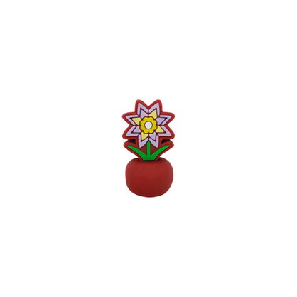 20Pcs Silicone 3D Focal Beads Colorful Potted Plant Flower Design 8