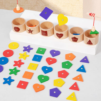 Wooden Magnetic Fishing Montessori Toys Color Pairing 17x11x4.4cm 4