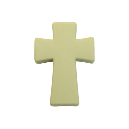 20pcs Silicone Focal Beads Printed Cross With Varied Color Patterns 24