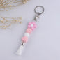 Flower Silicone Bead Keychain with Tassel Charm Accessory 6