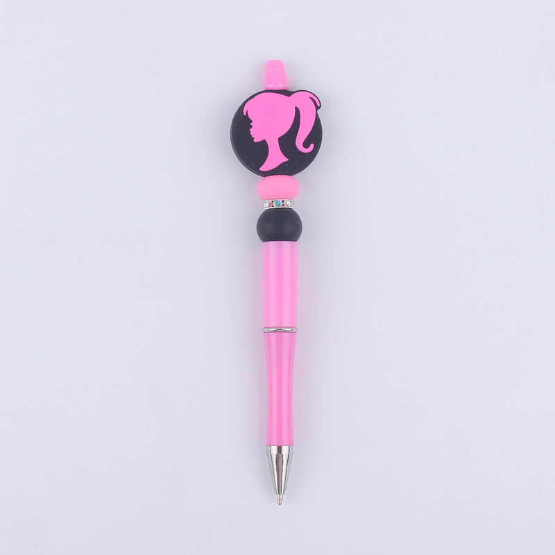 Pink Heart Silicone Beaded Pens Handmade Novelty Office School Gift 19