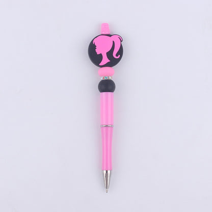 Pink Heart Silicone Beaded Pens Handmade Novelty Office School Gift 19