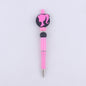Pink Heart Silicone Beaded Pens Handmade Novelty Office School Gift 19