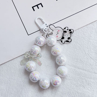 Acrylic Rabbit Bear Beaded Keychain Bracelet Charm 11