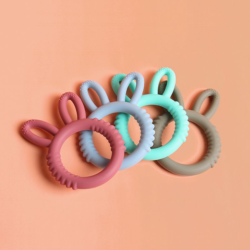 Silicone Baby Teether Rabbit Shape Sensory Chew Toy 2