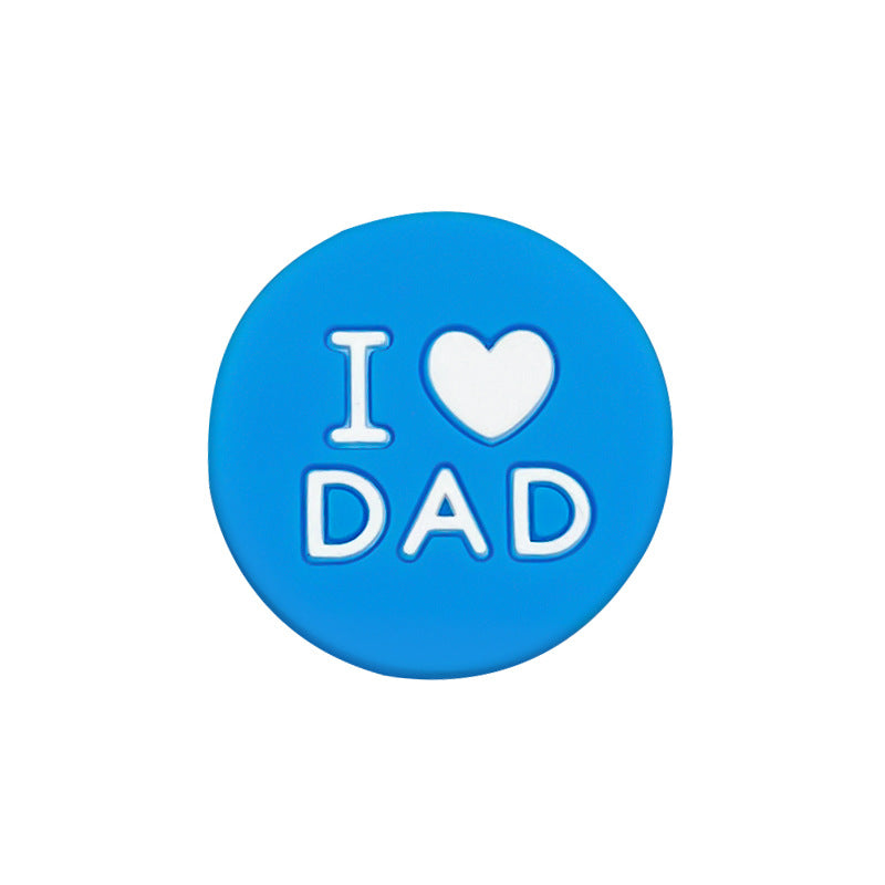 20pcs Silicone Focal Beads I Love Dad Printed Text 7