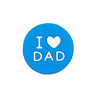 20pcs Silicone Focal Beads I Love Dad Printed Text 7