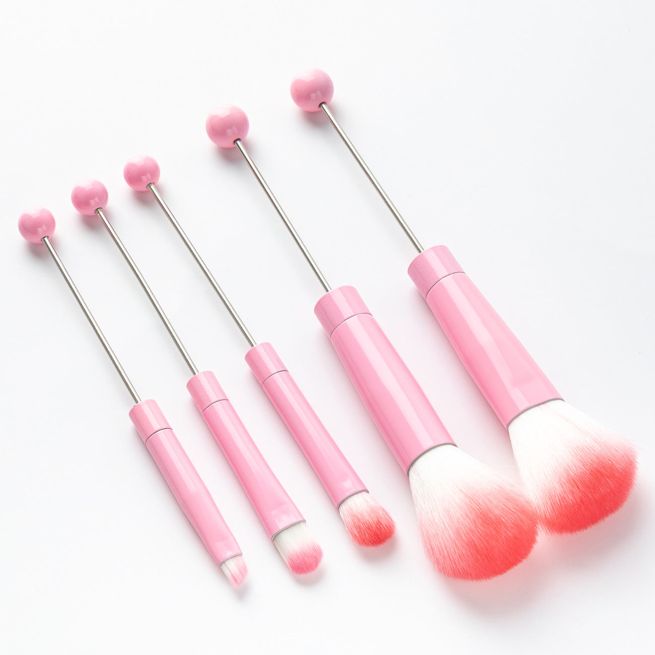 5pcs Beadable Makeup Brush Set Metal DIY Craft Supplies 10