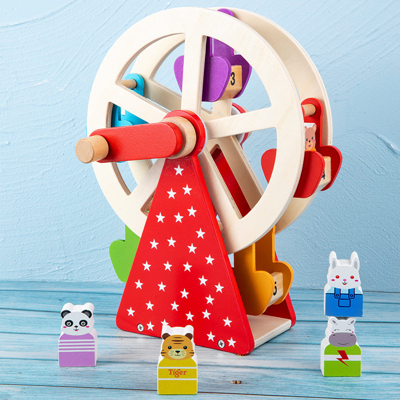 Wooden Pretend Play Ferris Wheel Toy for Kids 5