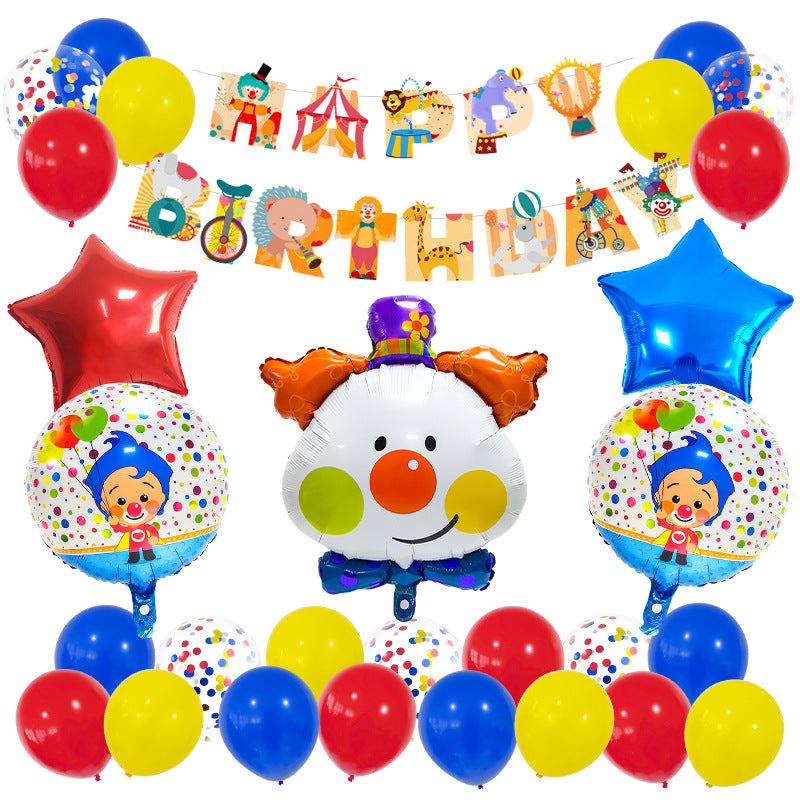 Circus Cartoon Clown Foil Balloon Set Party Decoration 5