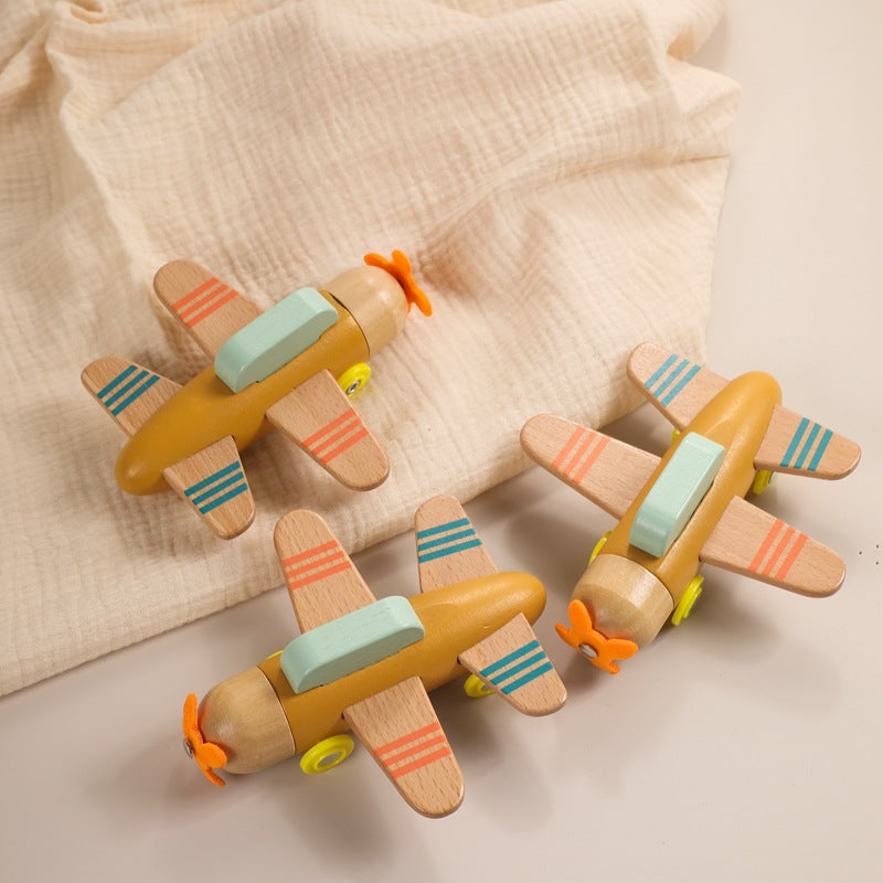 Wooden Small Aircraft Model Educational Toy 4