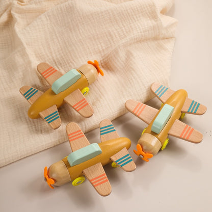 Wooden Small Aircraft Model Educational Toy 4