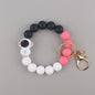 Astronaut Silicone Bead Wristlet Keychain with Key Ring 6