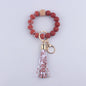 Football Tassel Silicone Bead Wristlet Keychain 8
