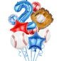 Baseball Foil Balloon Set One Year Birthday Party Decoration 9pcs 5