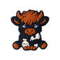 Silicone Focal Beads Cute Dairy Cattle Highland Cow Sitting Pose 4
