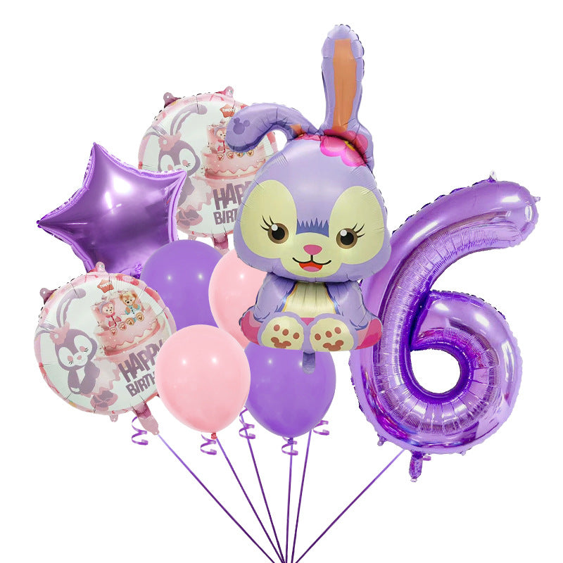 StellaLou Bunny Foil Balloon Birthday Party Decoration Set 11