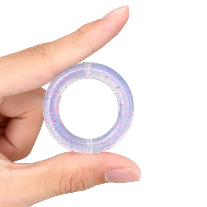10pcs Circle Love Heart Silicone Beads Glitter Finish 3