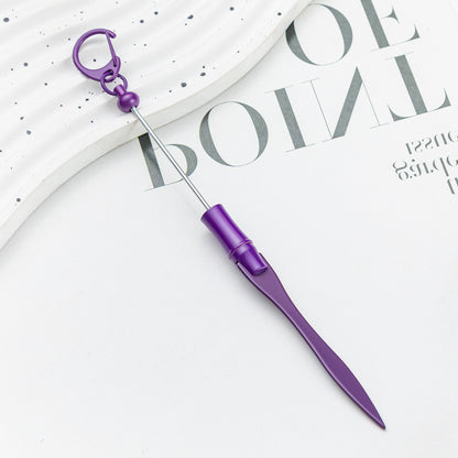Beadable Letter Opener Metal DIY Craft Supplies 18.4cm Keychain 12