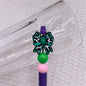 20Pcs Silicone Focal Beads Green Brown Spotted Bow Design 7