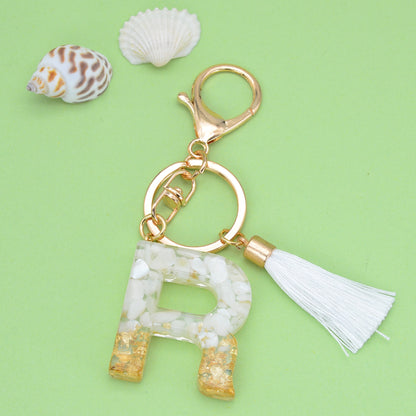 Tassel Letter Keychain A to Z Resin Initial Charm 47