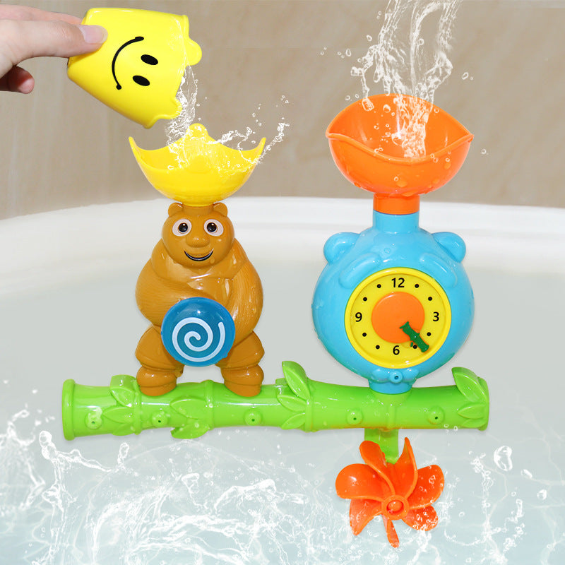 Bear Waterwheel Suction Cup Bath Toy Plastic for Toddlers 2