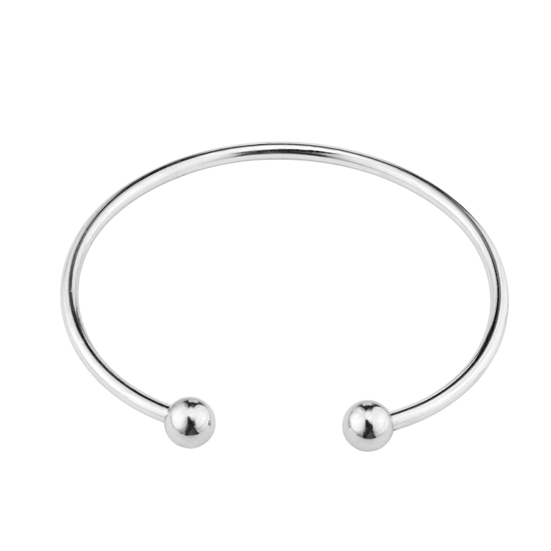 Beadable Bracelet Titanium Steel C-Shaped Open Bangle DIY Craft Supplies 6