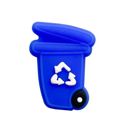 20pcs Silicone Focal Beads Garbage Bin with Lid Raised Recycling Symbol 8