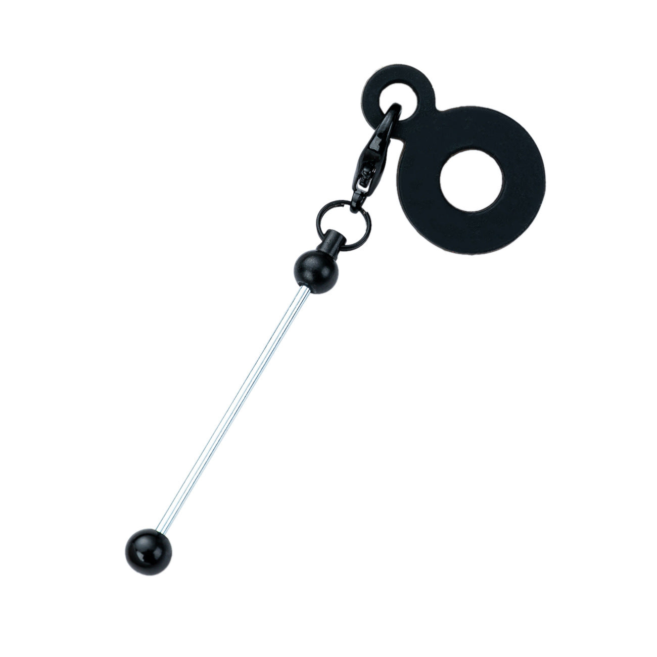 Beadable Tumbler Straw Holder Silicone DIY Accessory with Keychain Bar 5