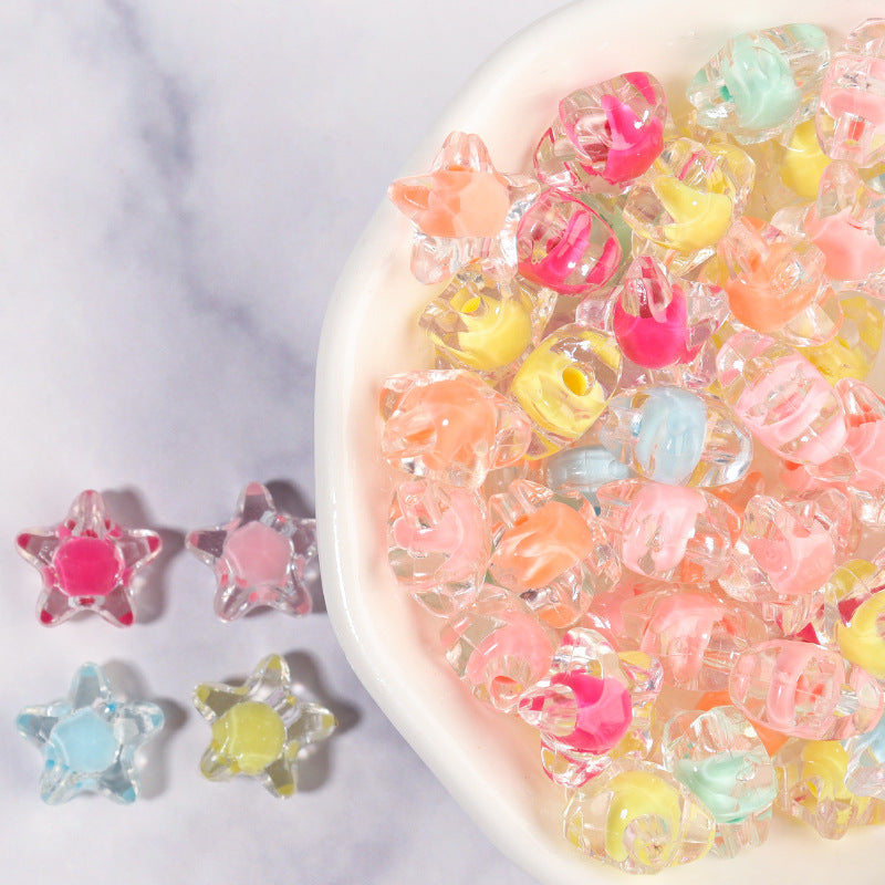 100 Pack Transparent Multi-Style Acrylic Beads Bracelet Accessories 23