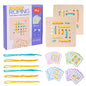 Wooden Double Battle Pattern Rope Montessori Toys for Kids
