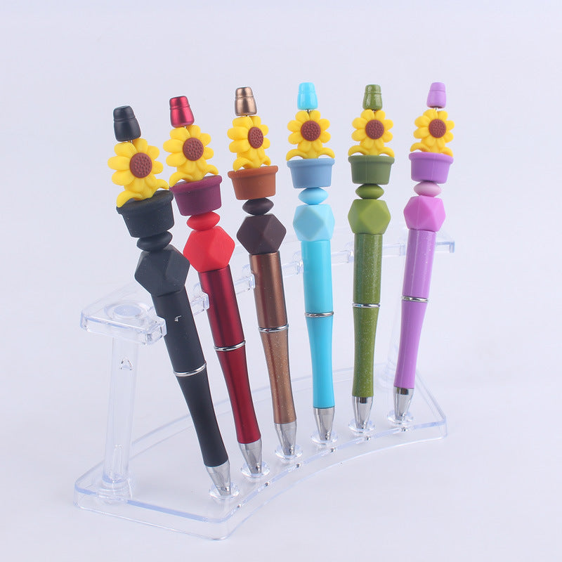 Sunflower Silicone Beaded Pens Handmade Office School Supplies Gift 2