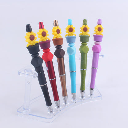 Sunflower Silicone Beaded Pens Handmade Office School Supplies Gift 2