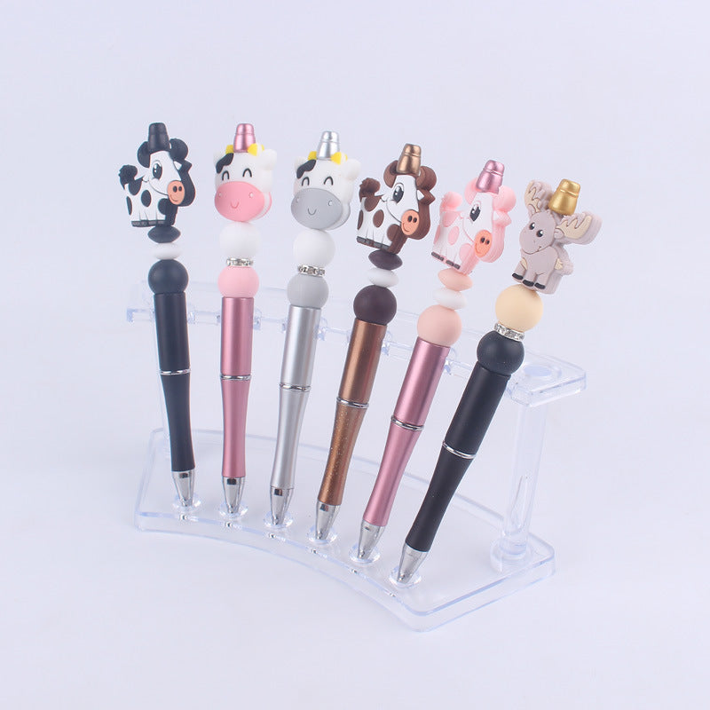 Cartoon Animal Silicone Beaded Pens Handmade Novelty Pen Gift 3