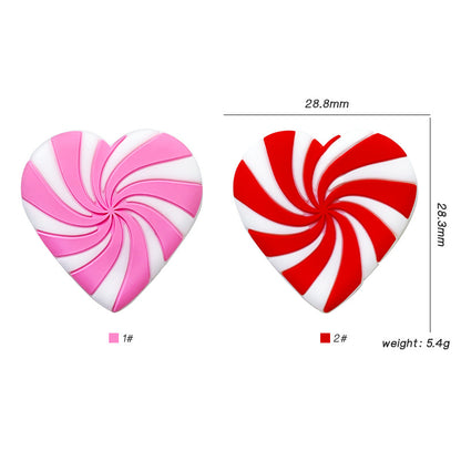 20Pcs Silicone Focal Beads Love Candy Macaron Windmill Design 2