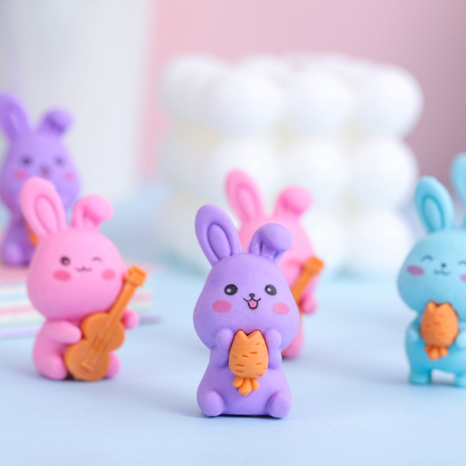 Cute Cartoon Rabbit Novelty Eraser Random Piece 3