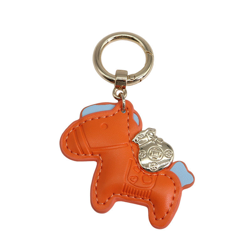 Pony Leather Keychain Cute Animal Charm for Bags and Keys 7