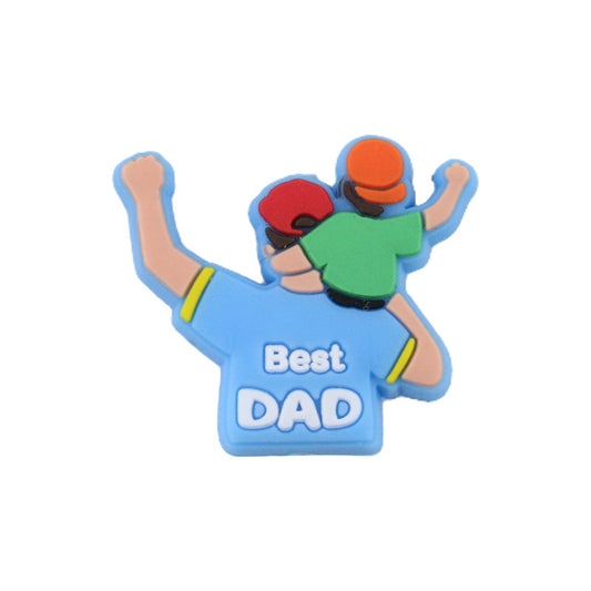 20pcs Silicone Focal Beads Best Dad Front Facing Design