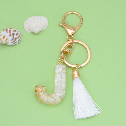 Tassel Letter Keychain A to Z Resin Initial Charm 39