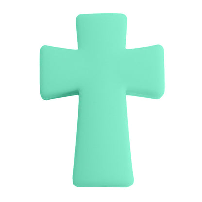 20pcs Silicone Focal Beads Printed Cross With Varied Color Patterns 22