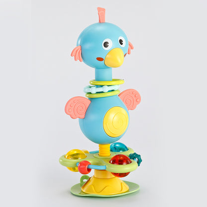 Bird Shaped Suction Cup Spinner Toy with Handbell for Babies 3