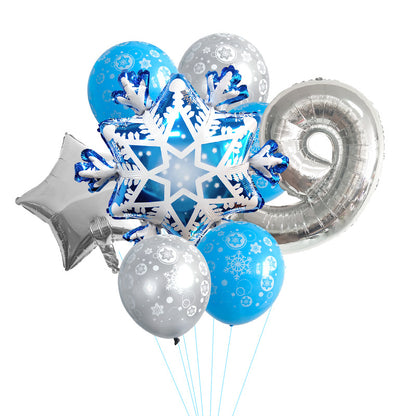 Ice Snow Theme Snowflake Foil Balloon Set Party Decoration 13
