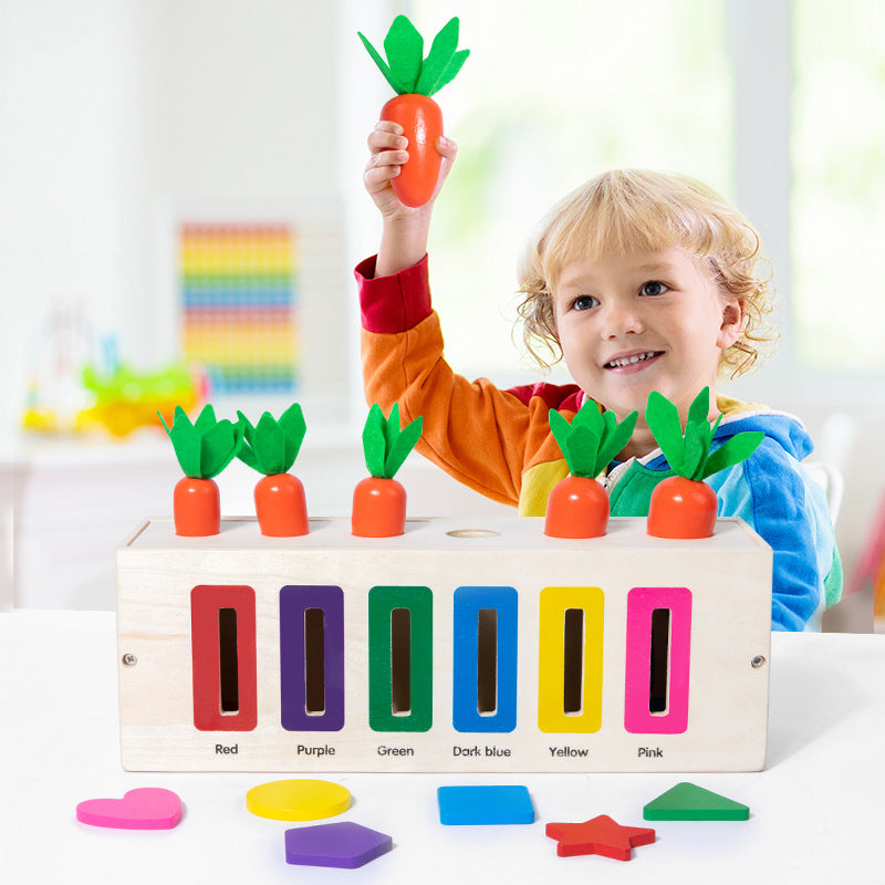Wooden Magnetic Maze Montessori Toys Pulling Radish Activity Toy
