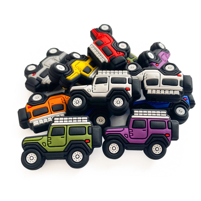 20pcs Silicone SUV Focal Beads Car Shape Side Profile Design 2