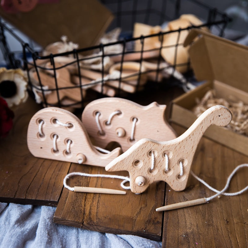 Wooden Threading Animal Toys Montessori Fine Motor Skills 6