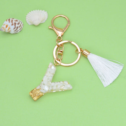 Tassel Letter Keychain A to Z Resin Initial Charm 54