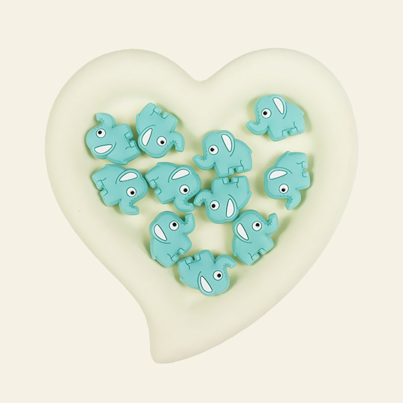 Silicone Focal Beads Elephant Animals Side Profile Design 7