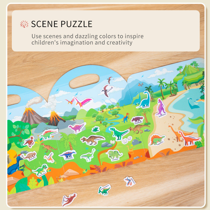Portable Educational Sticker Book Flat Puzzle Toy Paper Material 5