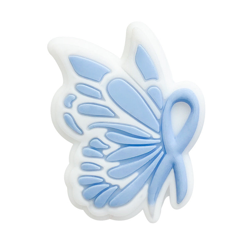 20pcs Silicone Focal Beads Bow Tie With Layered Wings 6